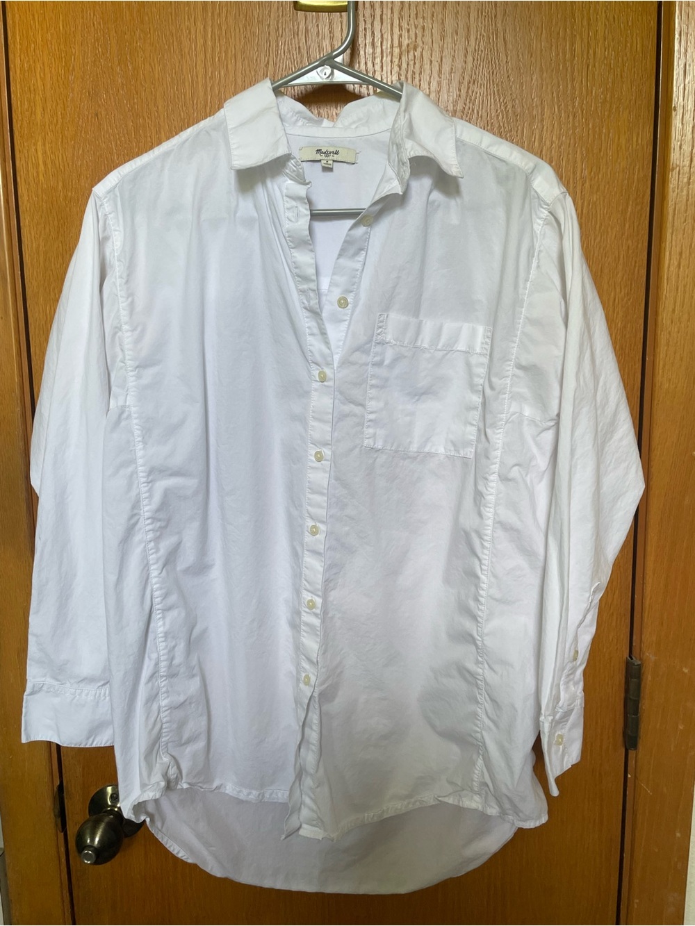 Madewell Oversize White Button-Up Shirt, size S